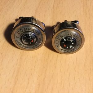 Silver Compass Cufflinks